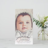  handschrift, baby's eerste kerstfoto feestdagenkaart (Staand voorkant)