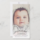  handschrift, baby's eerste kerstfoto feestdagenkaart (Voorkant)