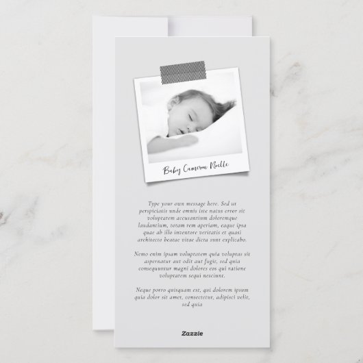  handschrift Baby's eerste kerstfoto Feestdagenkaart (Achterkant)