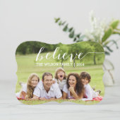 Handschrift Believe Holiday Fotokaart 2 Feestdagenkaart (Staand voorkant)