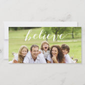 Handschrift Believe | Kerst Fotokaart Feestdagenkaart (Voorkant)