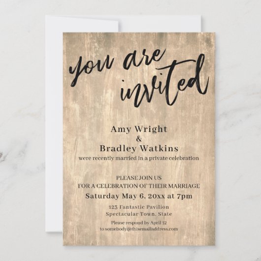 Handschrift, bijtend u wordt uitgenodigd slechts o kaart (Voorkant)