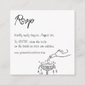 Handschrift black&white Whimsical QR code bruiloft Informatiekaartje (Voorkant)