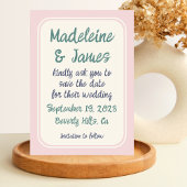 Handschrift Bold Retro Typografie Roze Groen Save The Date