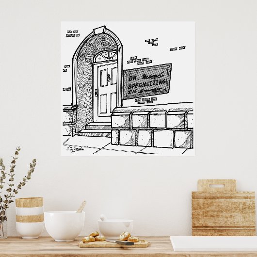 Handschrift Cartoon 2059 Poster (Keuken)