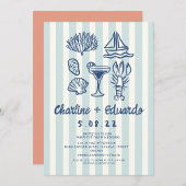 Handschrift Coast Retro Bruiloft uitnodiging