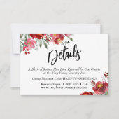 Handschrift Details Bourgondische rode bloemen beh Save The Date (Voorkant)