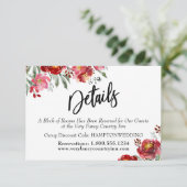 Handschrift Details Bourgondische rode bloemen beh Save The Date (Staand voorkant)