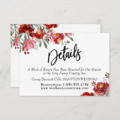 Handschrift Details Bourgondische rode bloemen beh Save The Date (Voorkant / Achterkant)