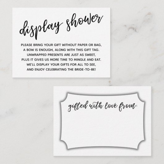 Handschrift Display Cadeau Informatiekaartje (Voorkant / Achterkant)