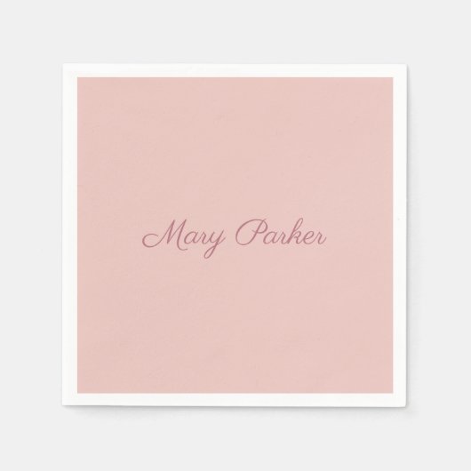 Handschrift Duidelijk Roos Gouden Professionele Na Servet (Voorkant)