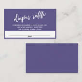 Handschrift Dusty Paarse Luier Raffle Ticket Informatiekaartje (Voorkant / Achterkant)