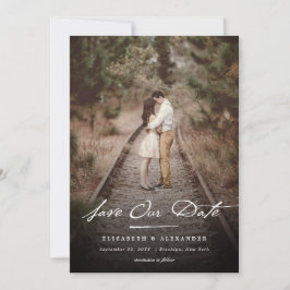  handschrift, eenvoudig en elegant, foto save the date