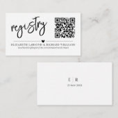 Handschrift Eenvoudig Modern Huwelijksregister QR Informatiekaartje (Voorkant / Achterkant)