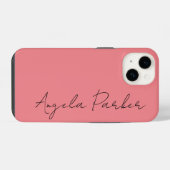 Handschrift Eenvoudig Roze Professioneel Naam iPhone Hoesje (Achterkant horizontaal)