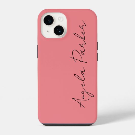 Handschrift Eenvoudig Roze Professioneel Naam iPhone Hoesje (Achterkant)