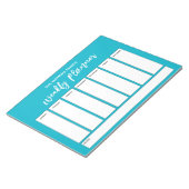 Handschrift, eenvoudige weekplanner scuba blauw notitieblok (Schuin)