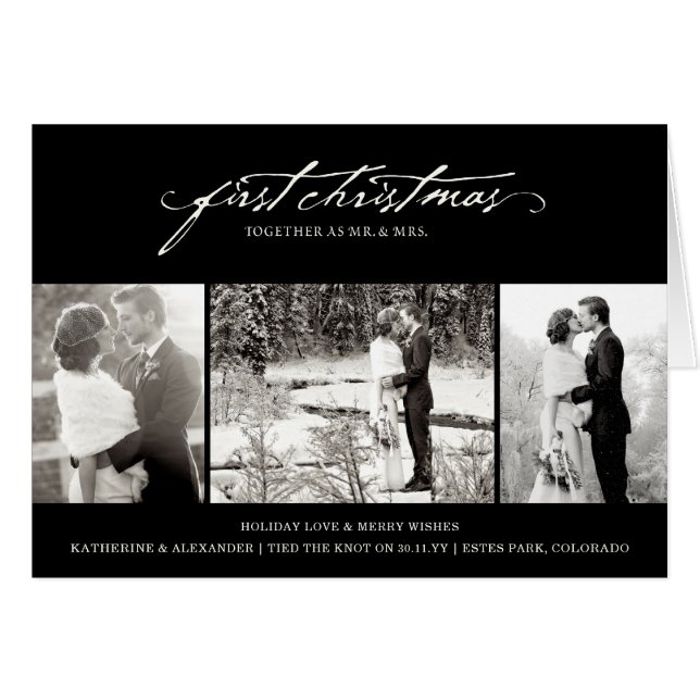  handschrift Eerste kerstfoto bruiloft (Voorkant Horizontaal)