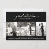 handschrift Eerste kerstfoto bruiloft Feestdagenkaart (Voorkant)