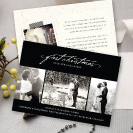  handschrift Eerste kerstfoto bruiloft Feestdagenkaart