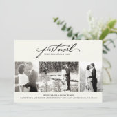  handschrift eerste noel 3 Foto bruiloft Feestdagenkaart (Staand voorkant)