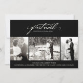  handschrift eerste noel 3 Foto bruiloft Feestdagenkaart (Voorkant)