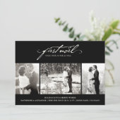  handschrift eerste noel 3 Foto bruiloft Feestdagenkaart (Staand voorkant)