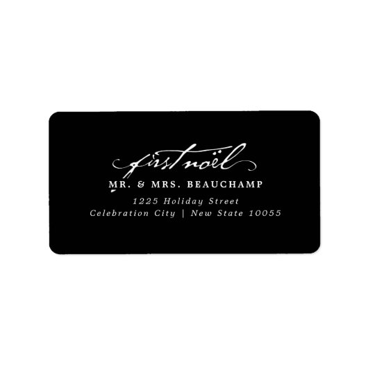  handschrift eersteknoel bruiloft adres etiket (Voorkant)