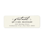 handschrift eersteknoel bruiloft adres etiket (Voorkant)