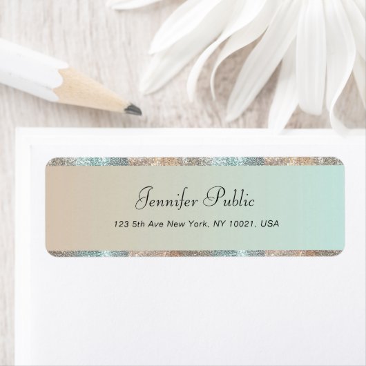 Handschrift Elegant Glitter Hand Script Modern Etiket (Insitu)