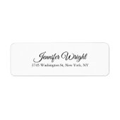 Handschrift Elegant klassiek zwart wit Etiket (Voorkant)