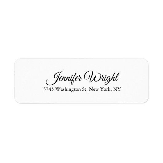 Handschrift Elegant klassiek zwart wit Etiket (Voorkant)