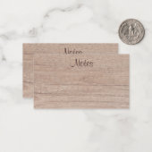 Handschrift Elegant Natuurlijke Houten Kijk Sjablo Notitiekaartje (Voorkant / Achterkant in situ)