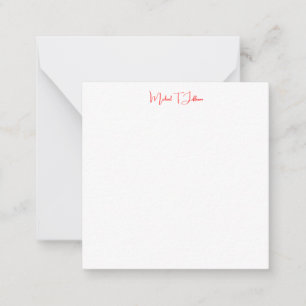 Handschrift Elegant Plain Eenvoudig Rood Wit Notitiekaartje