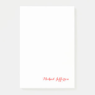 Handschrift Elegant Plain Eenvoudig Rood Wit Post-it® Notes