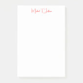 Handschrift Elegant Plain Eenvoudig Rood Wit Post-it® Notes (Voorkant)