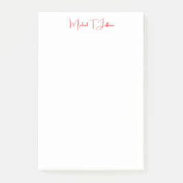 Handschrift Elegant Plain Eenvoudig Rood Wit Post-it® Notes