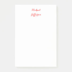 Handschrift Elegant Plain Eenvoudig Rood Wit Post-it® Notes