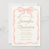 Handschrift Elegant Roze Lint Gestreept Kaart (Voorkant)