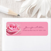 Handschrift Elegant Waterverf Roze roze Sjabloon Etiket (Insitu)