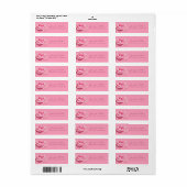 Handschrift Elegant Waterverf Roze roze Sjabloon Etiket (Full Sheet)