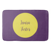 Handschrift Elegante naam Indigo & gele kleur Badmat (Voorkant)