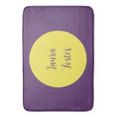 Handschrift Elegante naam Indigo & gele kleur Badmat (Voorkant Verticaal)