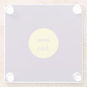 Handschrift Elegante naam Indigo & gele kleur Glazen Onderzetter (Achterkant)