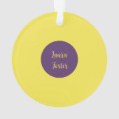 Handschrift Elegante naam Indigo & gele kleur Ornament (achterkant)