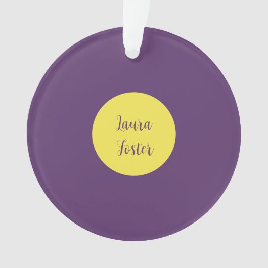 Handschrift Elegante naam Indigo & gele kleur Ornament (voorkant)