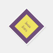 Handschrift Elegante naam Indigo & gele kleur Servet (Hoek)