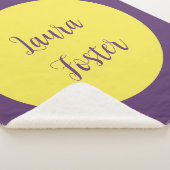 Handschrift Elegante naam Indigo & gele kleur Sherpa Deken (3/4)