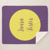 Handschrift Elegante naam Indigo & gele kleur Sherpa Deken (Voorkant (horizontaal))