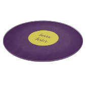 Handschrift Elegante naam Indigo & gele kleur Snijplank (Hoek)